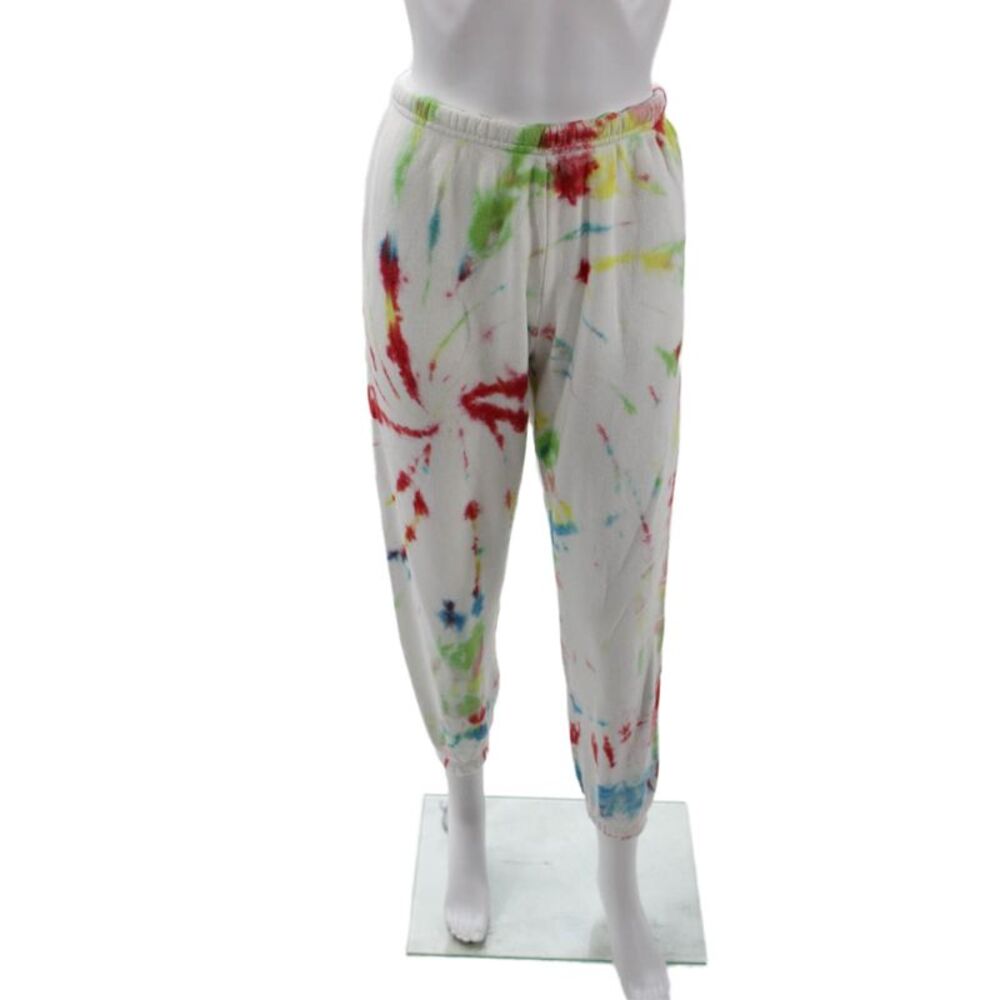 Wesley Womens Tie Dye Print Sweatpants White Multi Colored Size Small